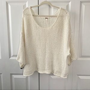 [Free People] Waffle knit cream sweater